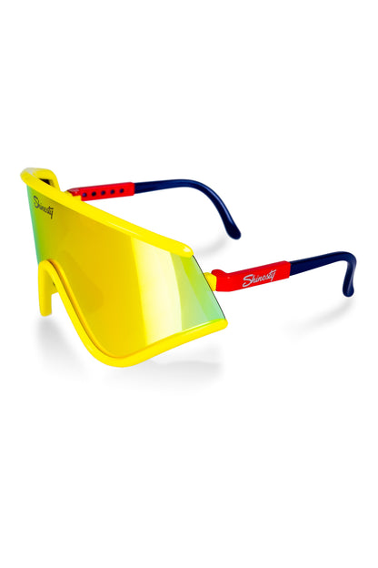  The Revo | Yellow And Red Mirrored Macho Polarized Sunglasses