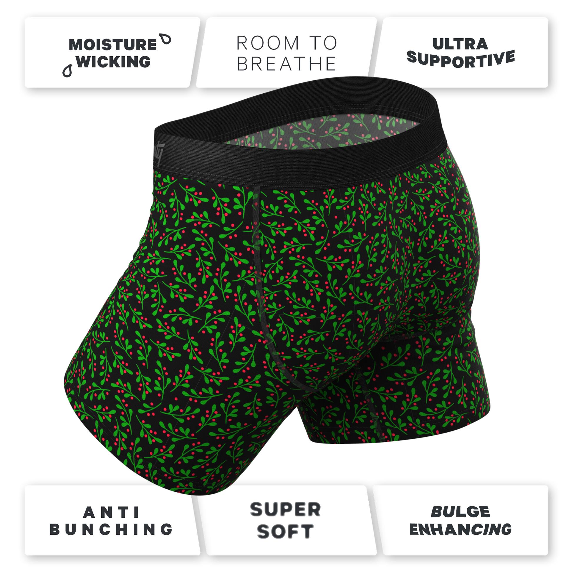  The Kiss Me There | Mistletoe Ball Hammock® Pouch Underwear With Fly