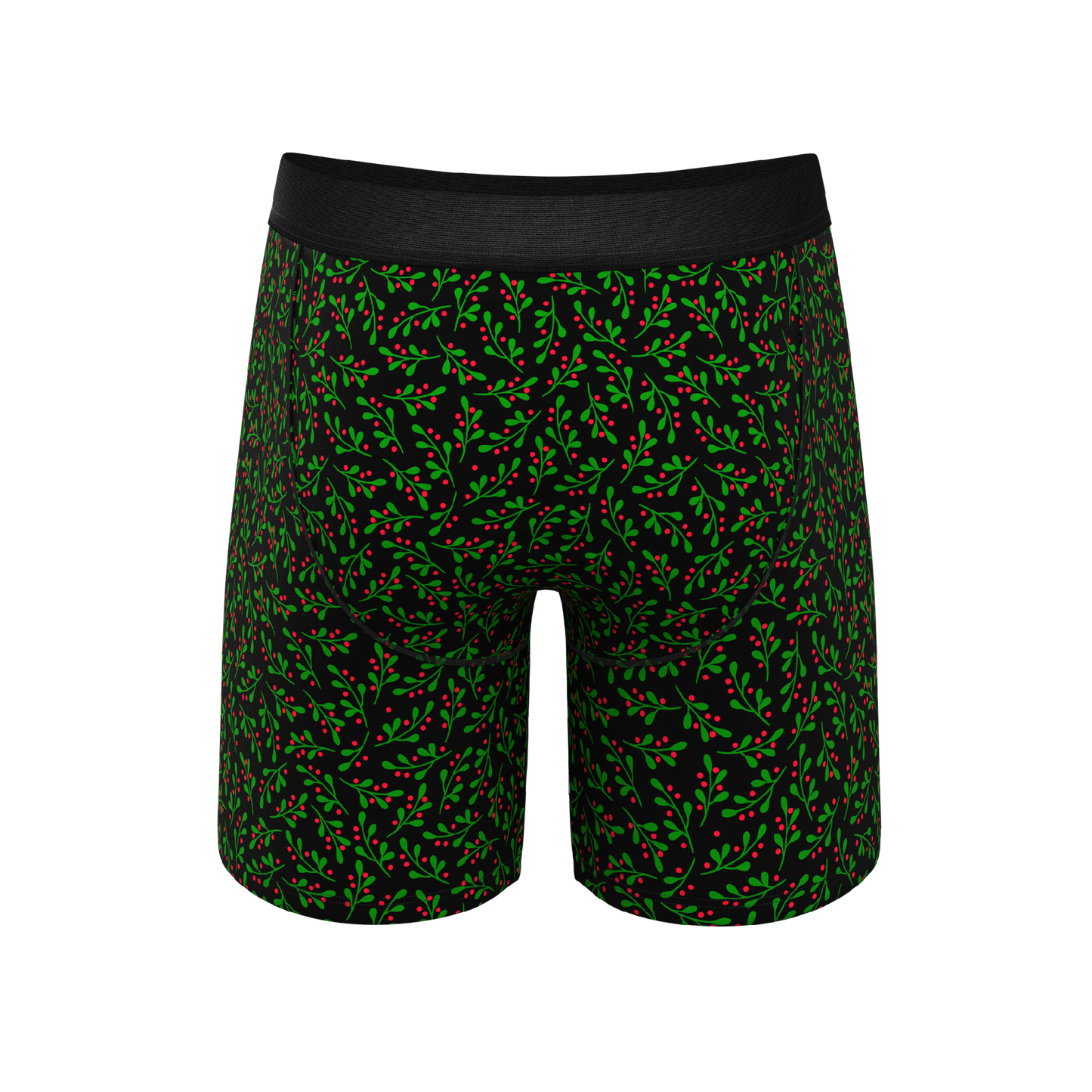  The Kiss Me There | Mistletoe Long Leg Ball Hammock® Pouch Boxers With Fly