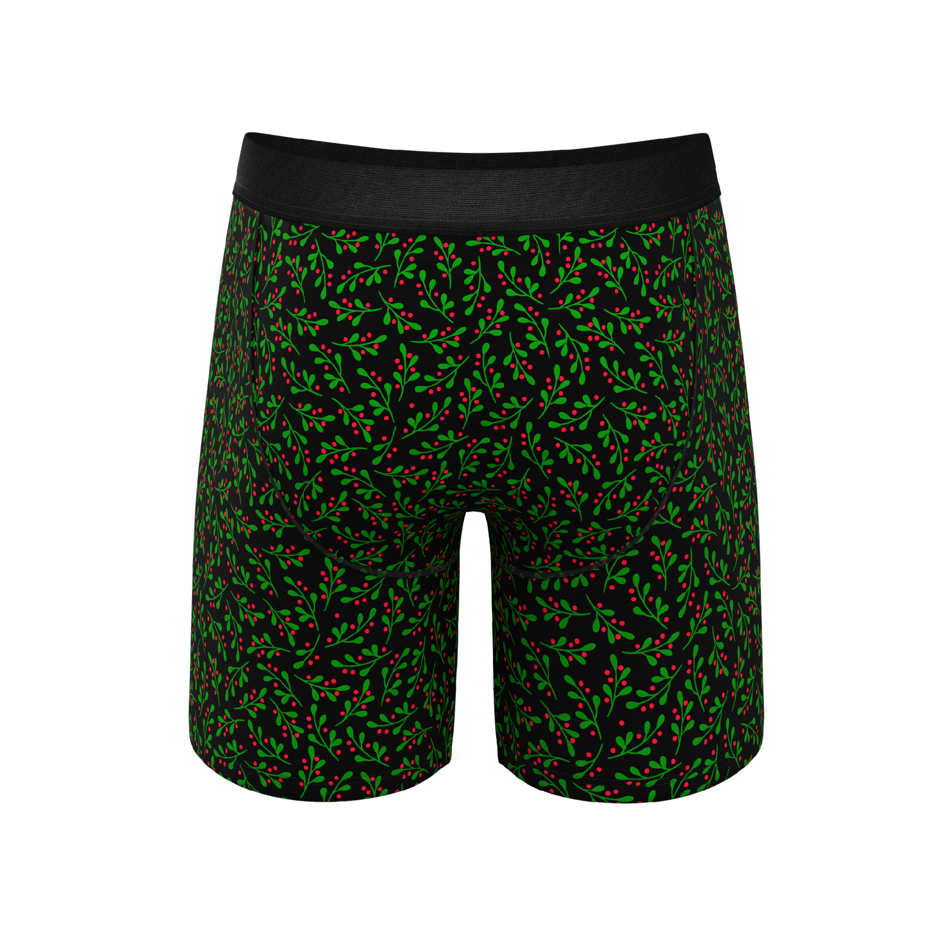  The Kiss Me There | Mistletoe Long Leg Ball Hammock® Pouch Boxers With Fly