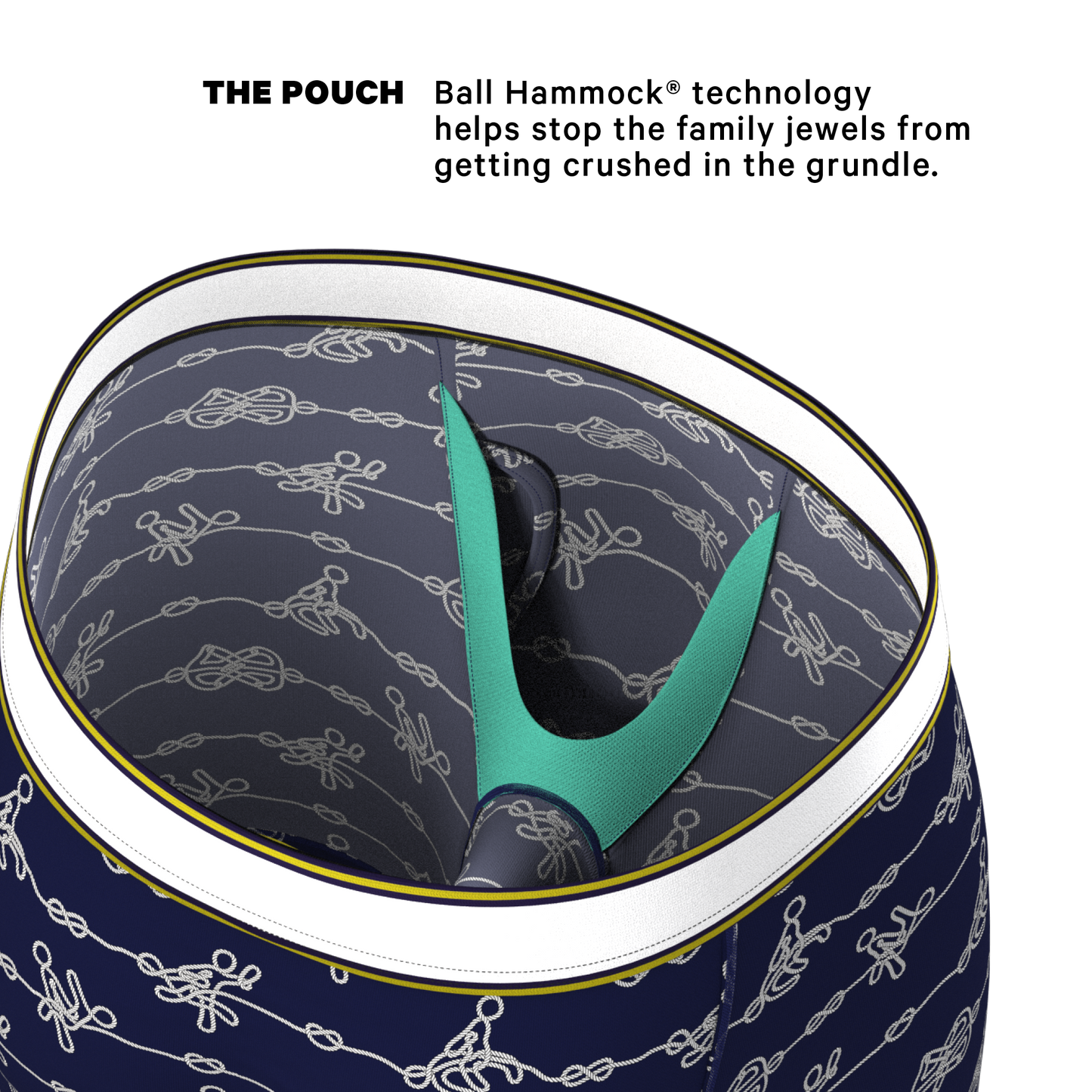  The Knotty Spots | Nautical Knots Long Leg Ball Hammock® Pouch Underwear With Fly