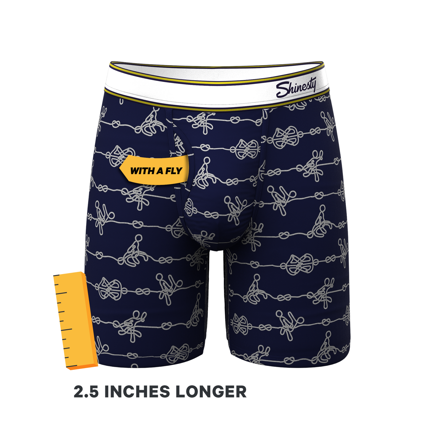  The Knotty Spots | Nautical Knots Long Leg Ball Hammock® Pouch Underwear With Fly