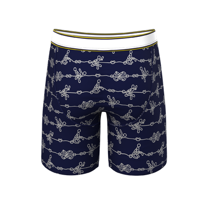  The Knotty Spots | Nautical Knots Long Leg Ball Hammock® Pouch Underwear With Fly