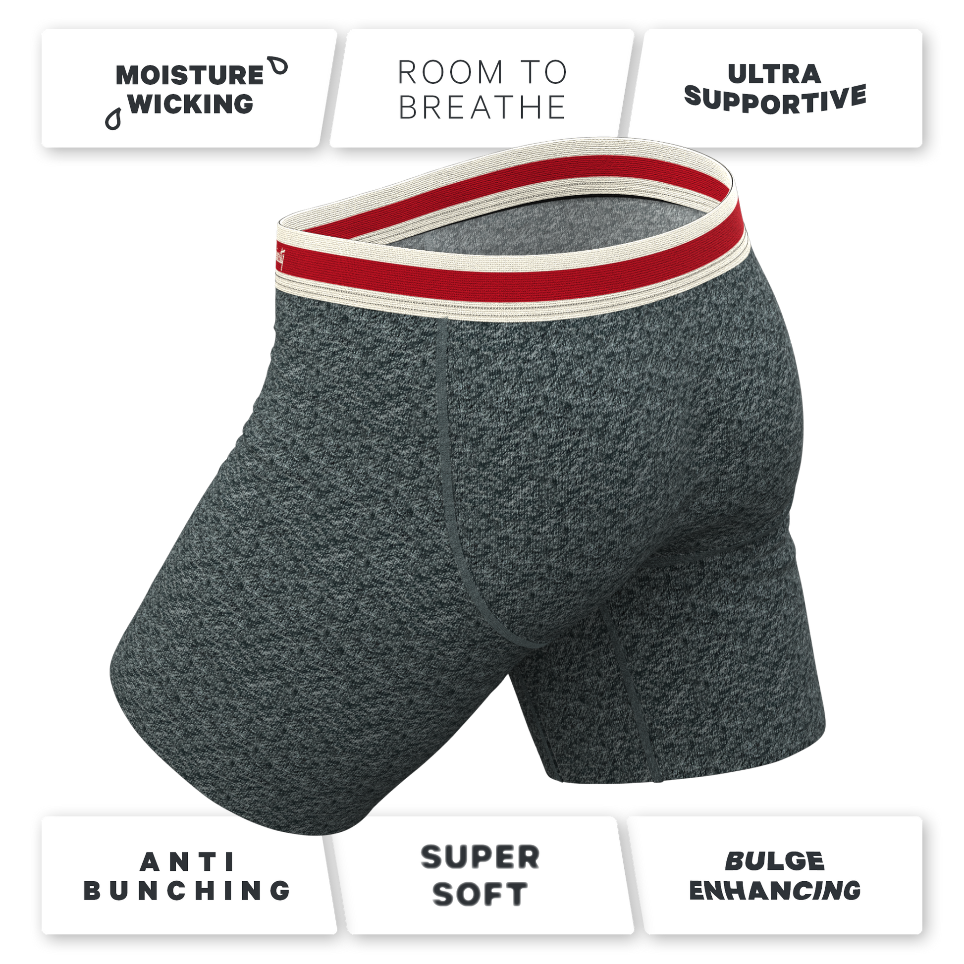  The Koala Camo | Heather Grey Long Leg Ball Hammock® Pouch Underwear With Fly