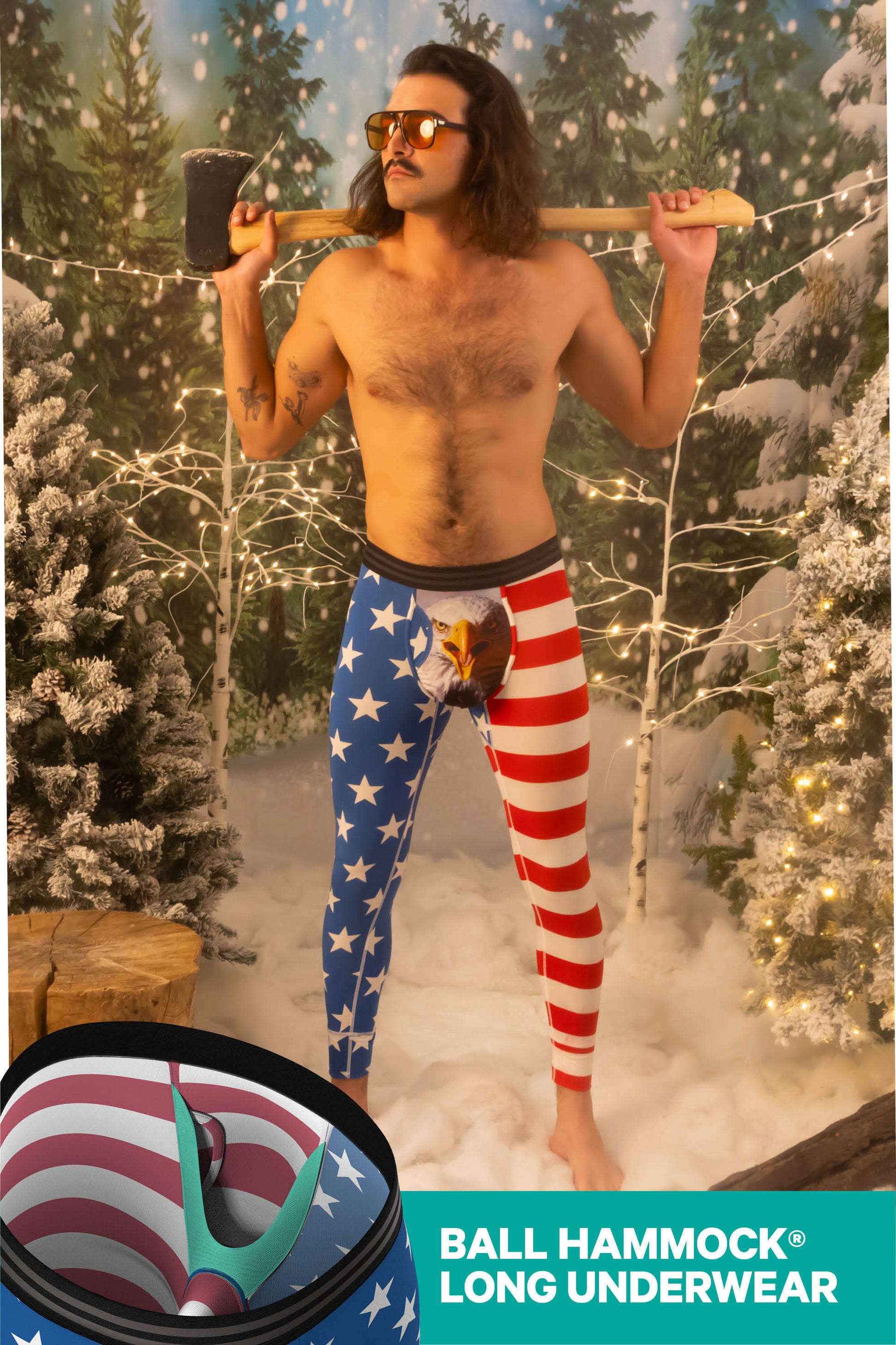  The Mascot | American Flag Ball Hammock® Long Johns