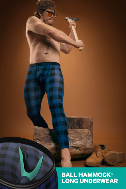  The Precious Plums | Blue Plaid Ball Hammock® Long Johns