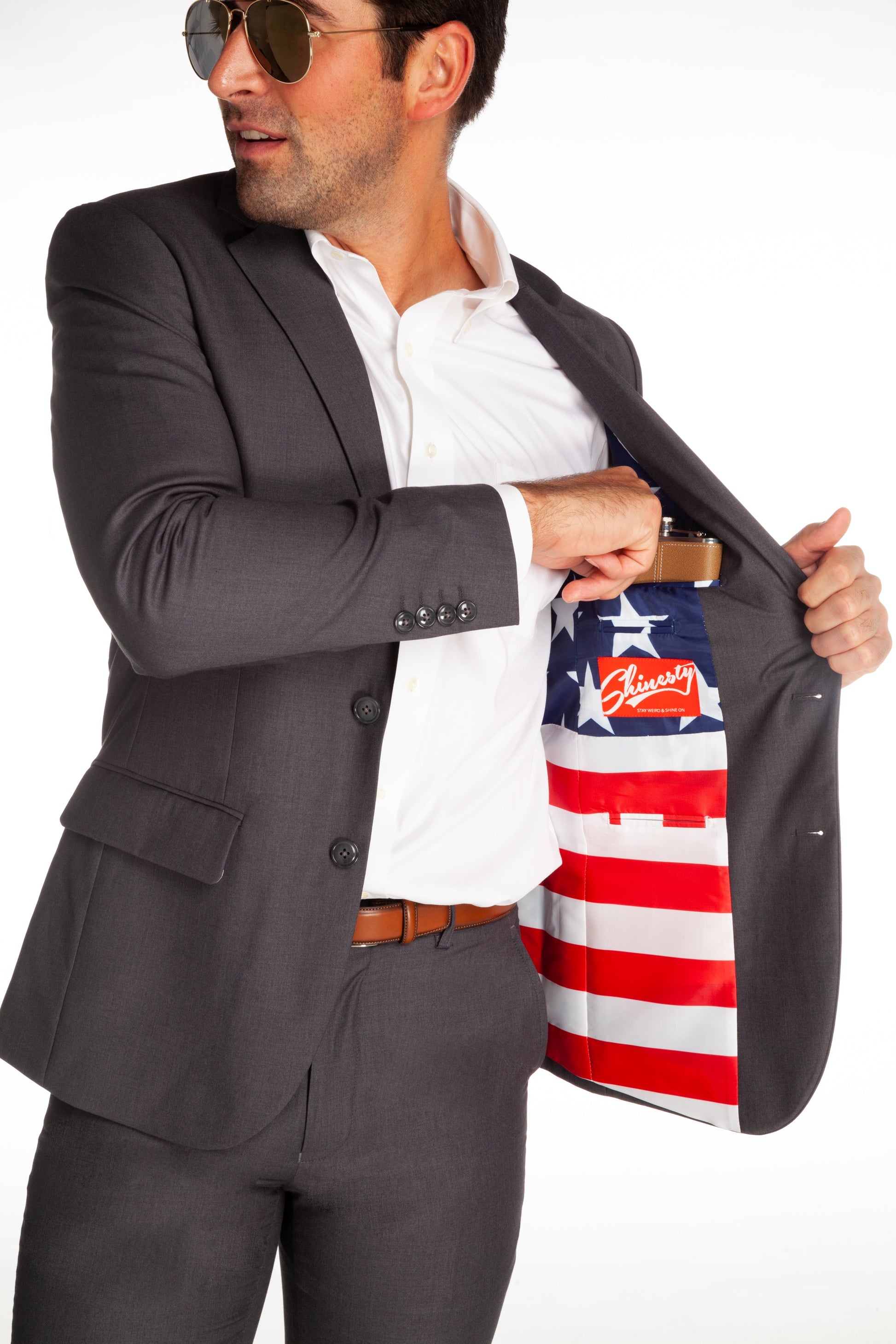  The Grey Madison | American Flag Lined Suit