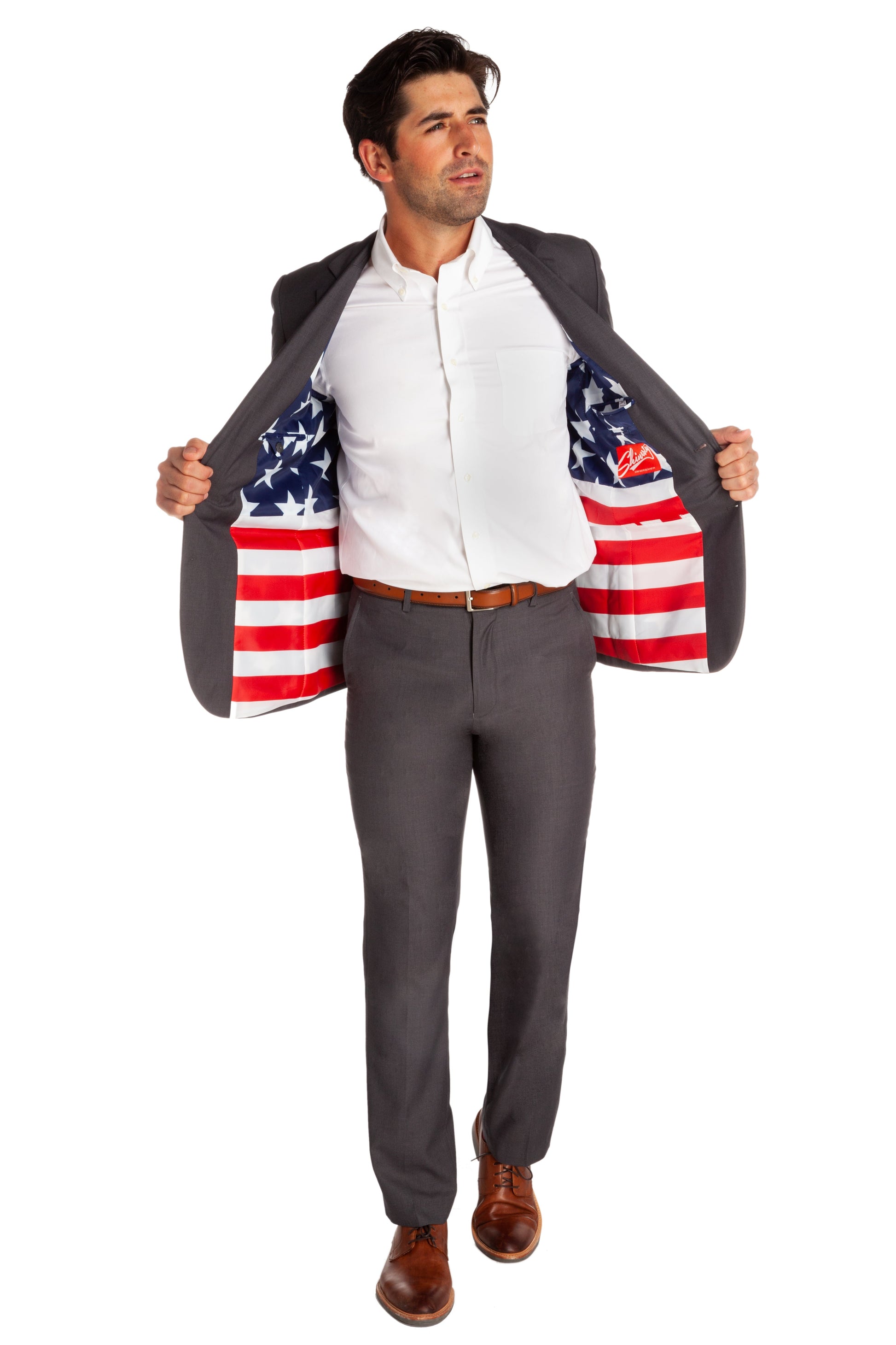  The Grey Madison | American Flag Lined Suit