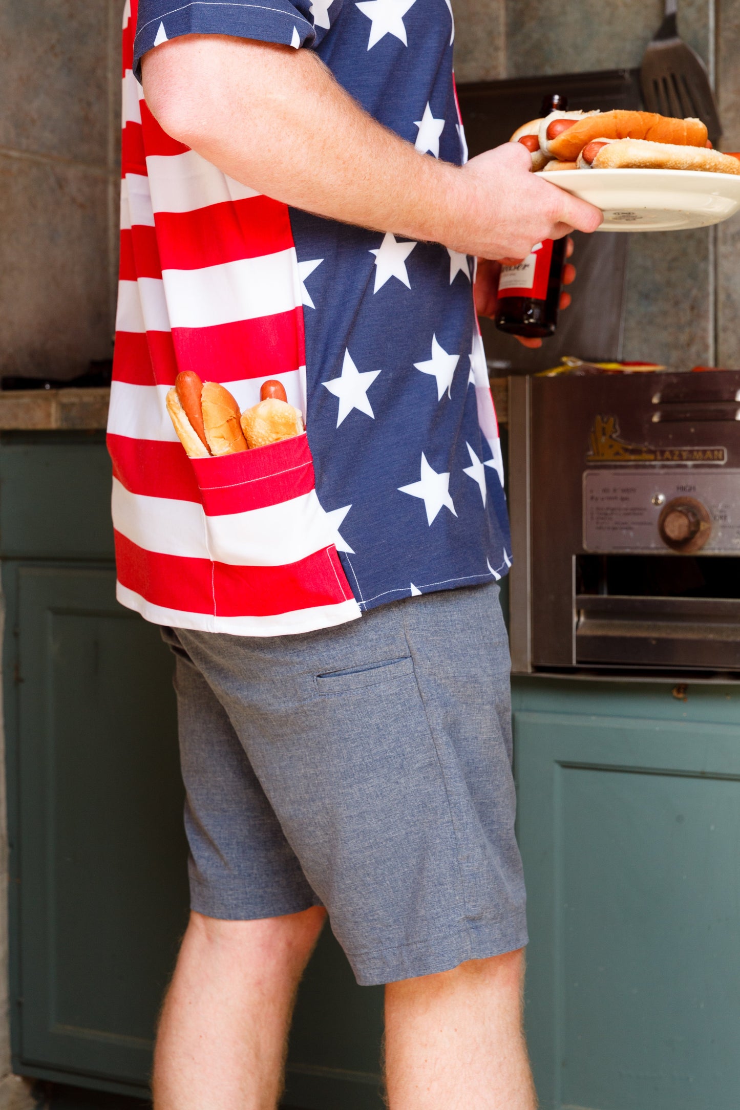  The Johnny Adams | Men's American Flag Stretch Hawaiian Shirt