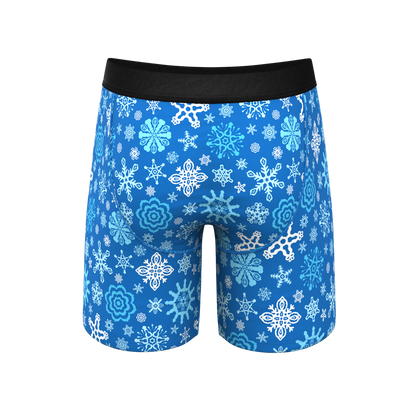  The Melt In Your Mouth | Glow In The Dark Naughty Snowflakes Long Leg Ball Hammock® Pouch Underwear With Fly