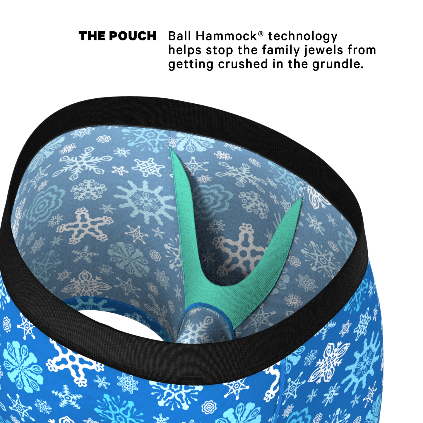  The Melt In Your Mouth | Glow In The Dark Naughty Snowflakes Ball Hammock® Pouch Underwear