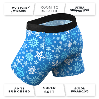  The Melt In Your Mouth | Glow In The Dark Naughty Snowflakes Ball Hammock® Pouch Underwear With Fly