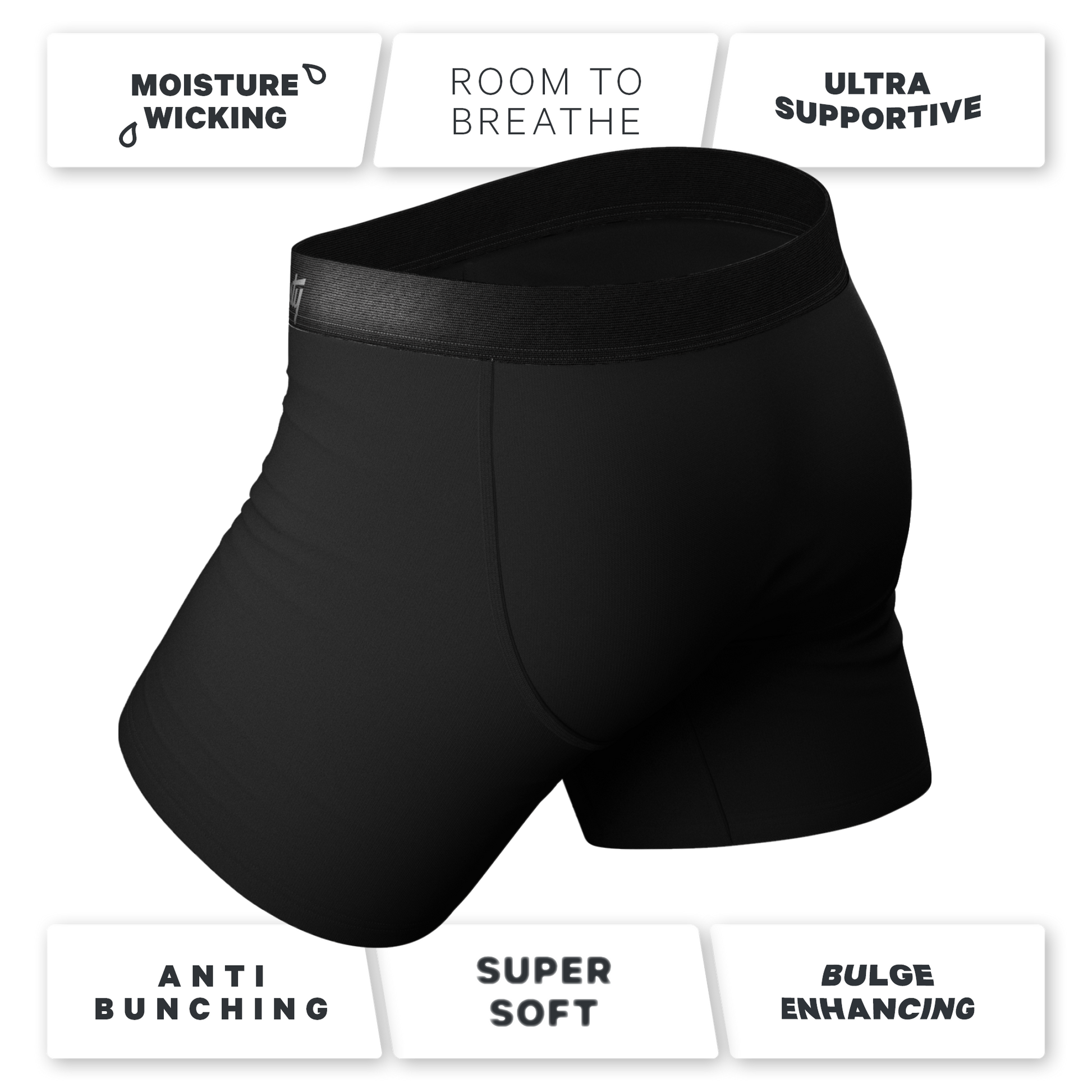 The Midnight Rider | Black Ball Hammock® Pouch Underwear With Fly 5 Pack