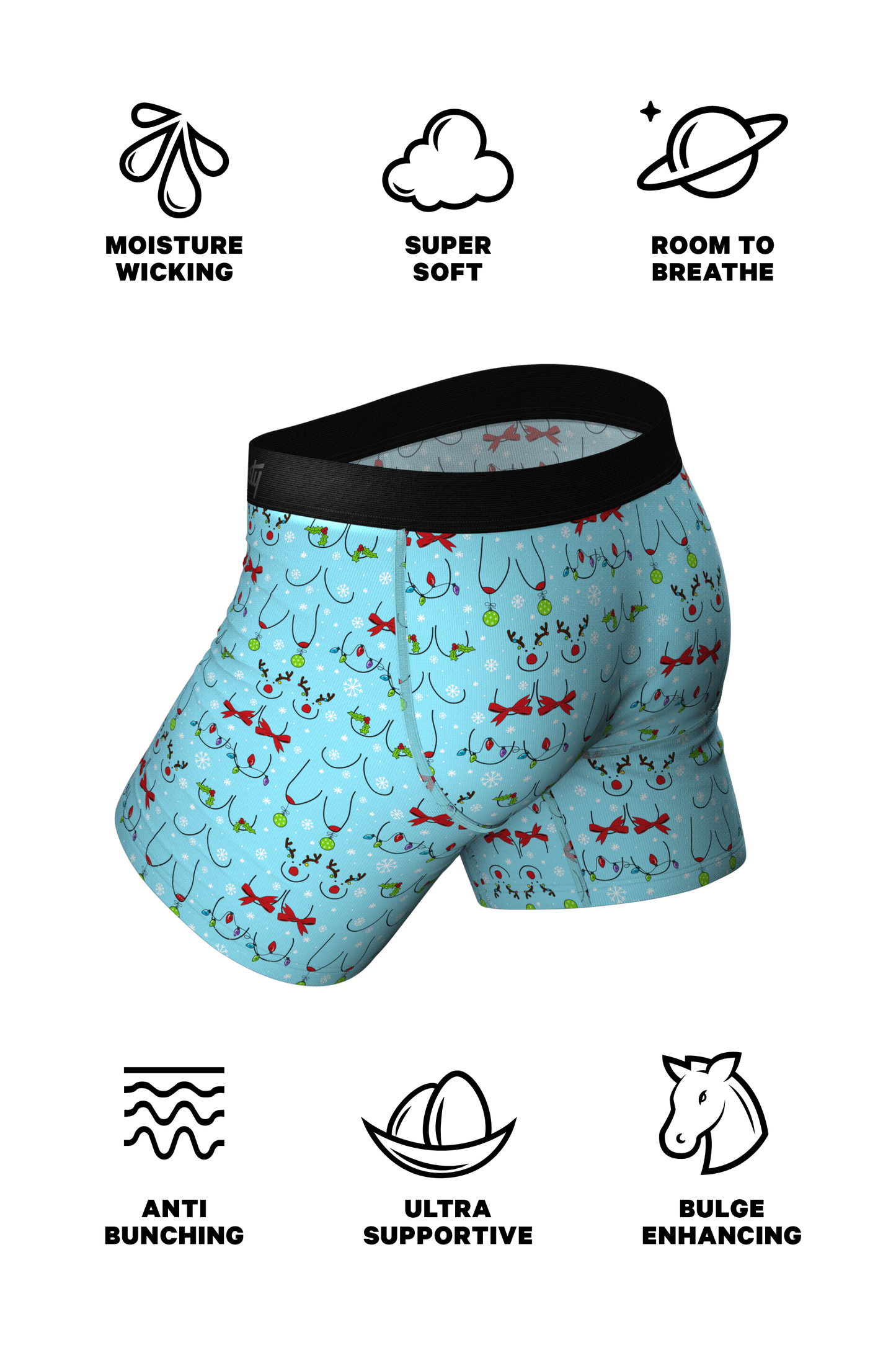  The Mistletits | Christmas Bust Ball Hammock® Pouch Underwear With Fly