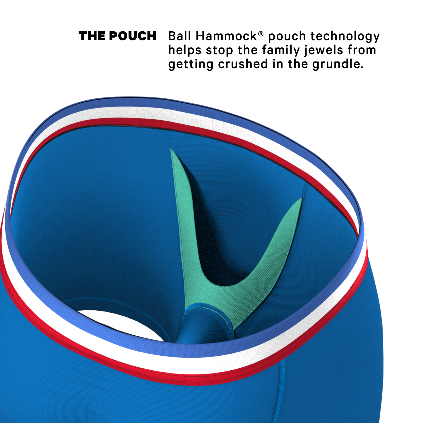  The Morning Glory | Blue With USA Waistband Ball Hammock® Pouch Underwear