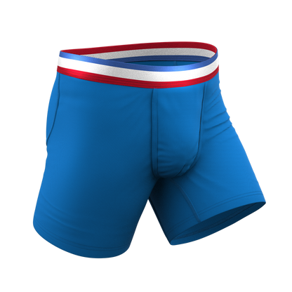  The Morning Glory | Blue With USA Waistband Ball Hammock® Pouch Underwear