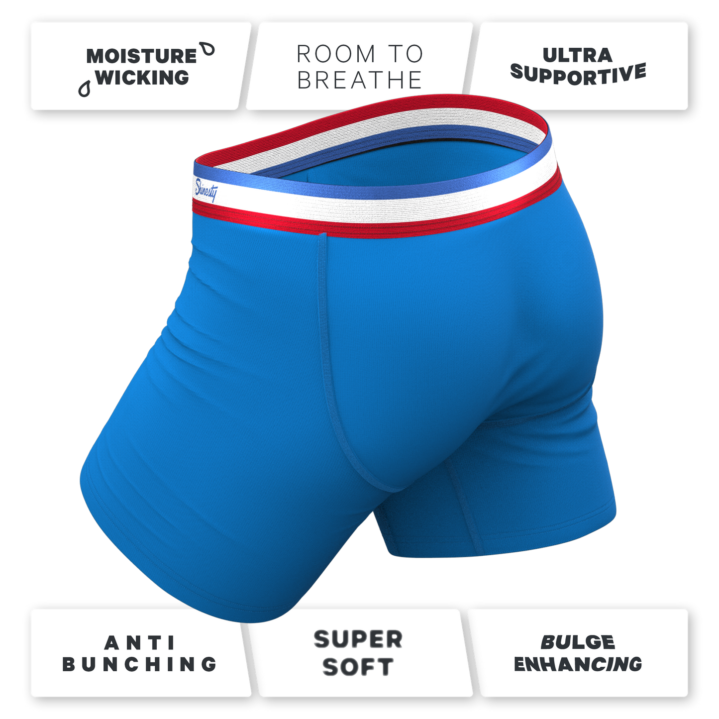  The Morning Glory | Blue With USA Waistband Ball Hammock® Pouch Underwear