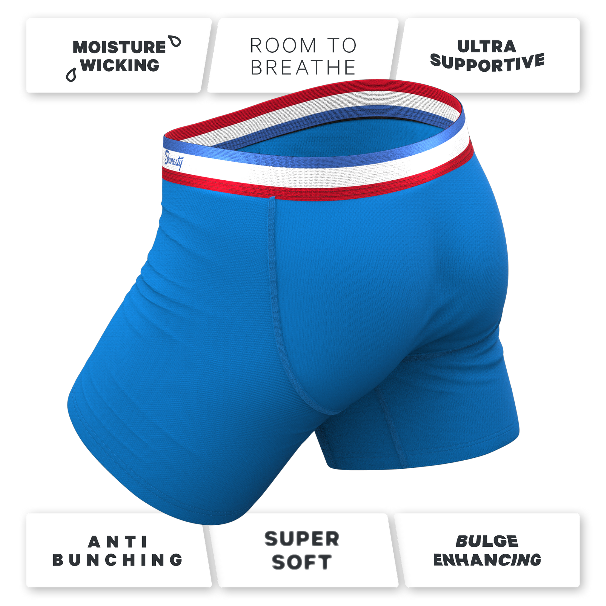  The Morning Glory | Blue With USA Waistband Ball Hammock® Pouch Underwear