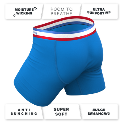  The Morning Glory | Blue With USA Waistband Ball Hammock® Pouch Underwear