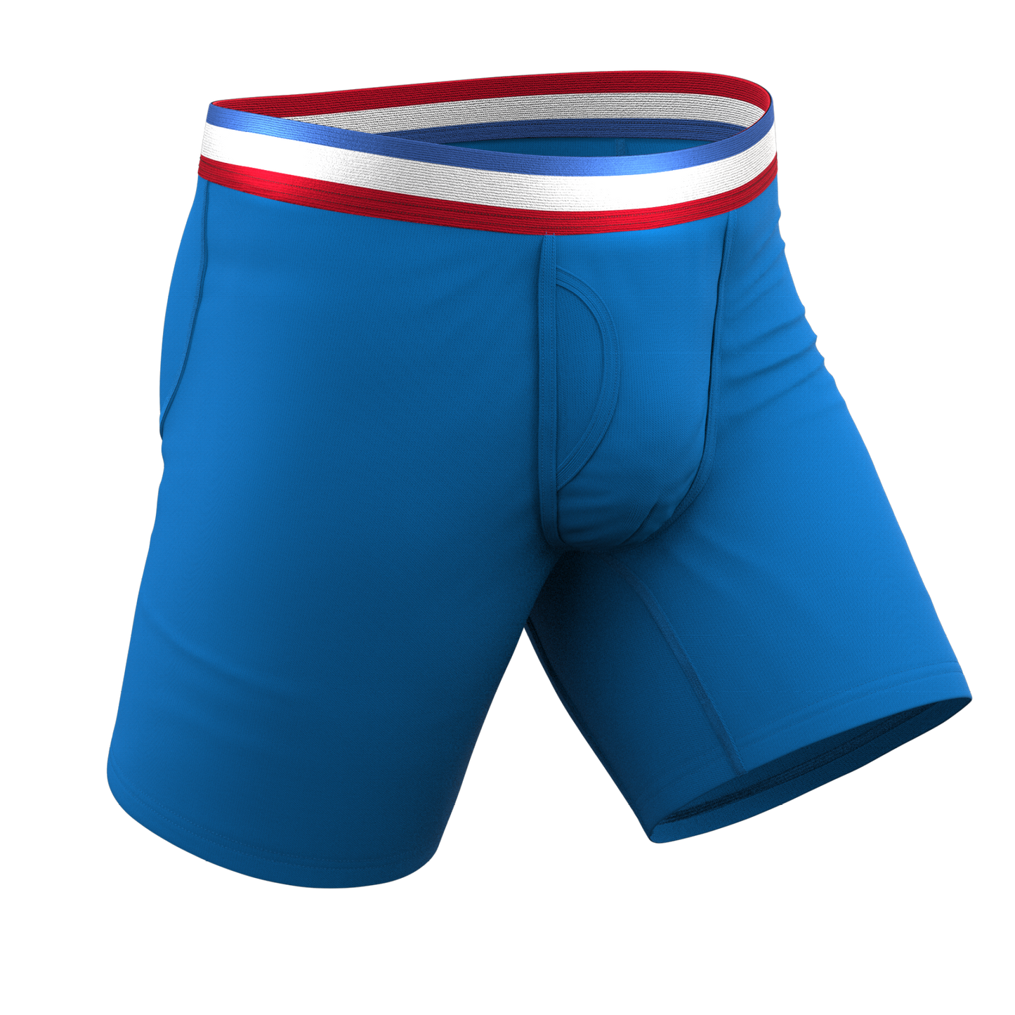  The Morning Glory | Blue With USA Waistband Long Leg Ball Hammock® Pouch Underwear With Fly