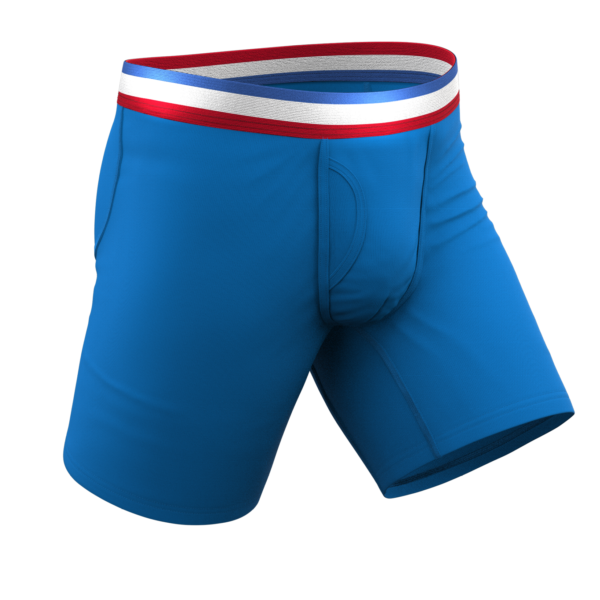  The Morning Glory | Blue With USA Waistband Long Leg Ball Hammock® Pouch Underwear With Fly