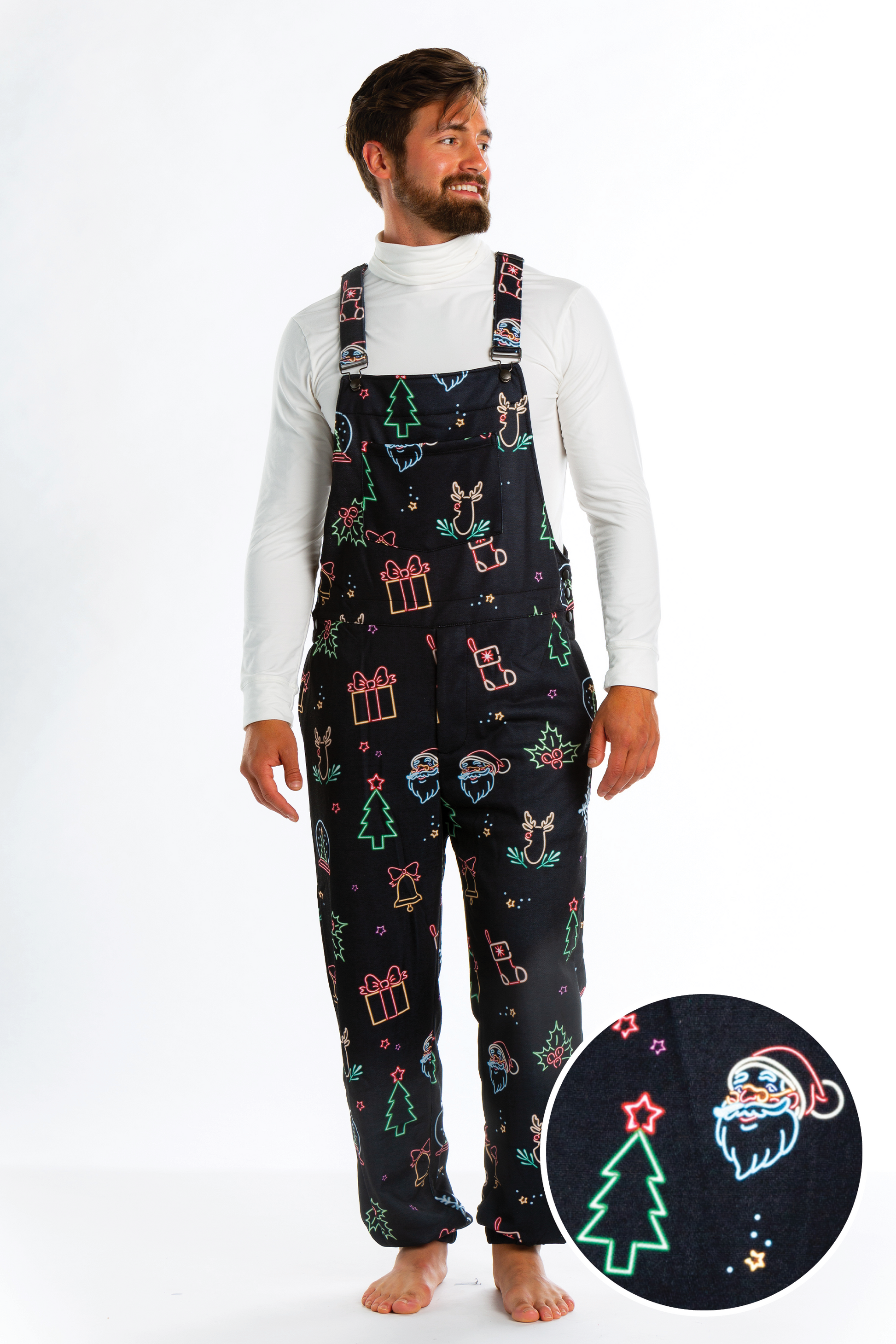  The Naughty Neon Noel | Mens Neon Lights Pajamaralls®