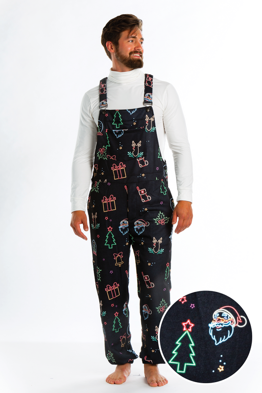  The Naughty Neon Noel | Mens Neon Lights Pajamaralls®