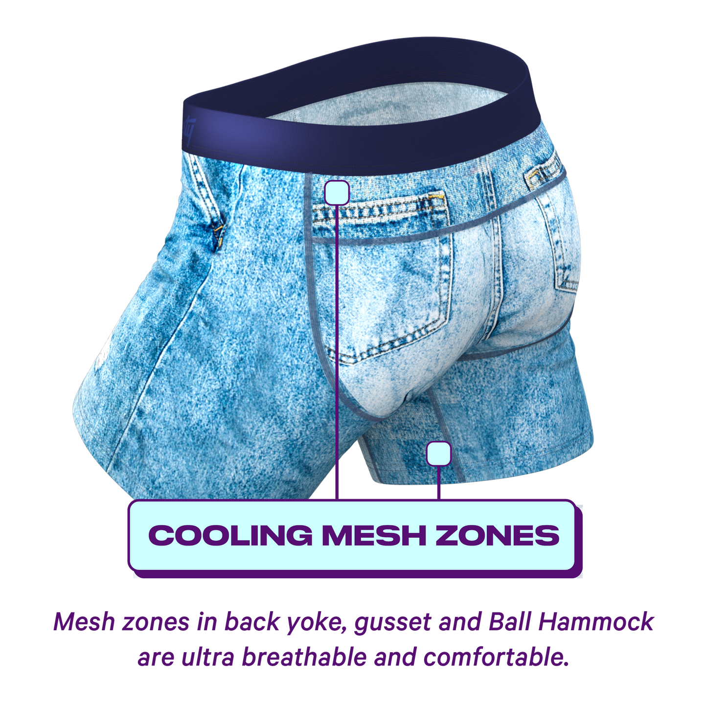  The Never Nude | Denim ParadICE™ Cooling Ball Hammock® Pouch Underwear