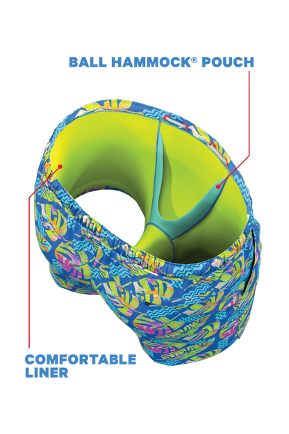  The Oahu Rendezvous | Tropical Leaves Ball Hammock® Pouch 5" Swim Trunks