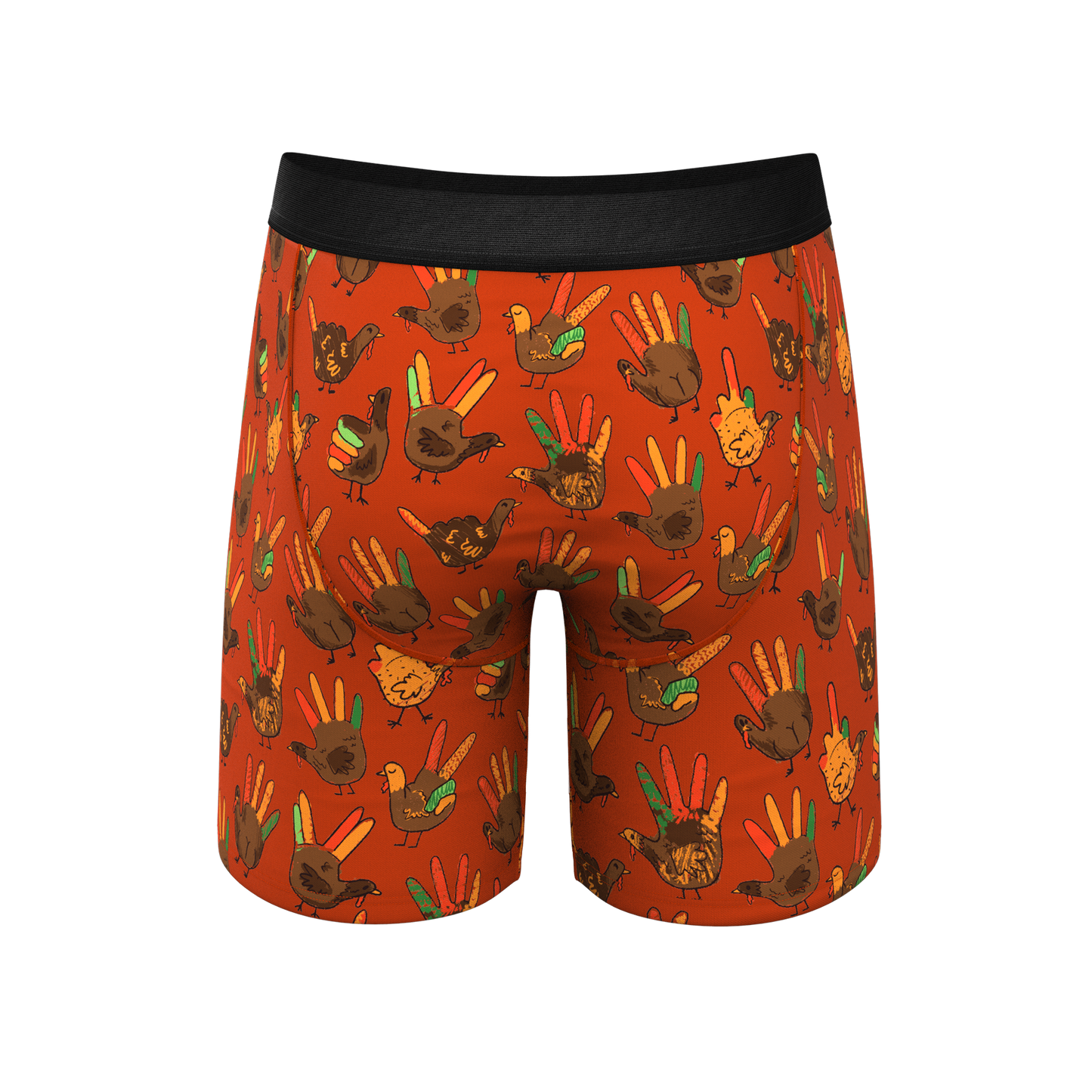  The Party Fowl | Thanksgiving Turkey Long Leg Ball Hammock® Pouch Boxers With Fly