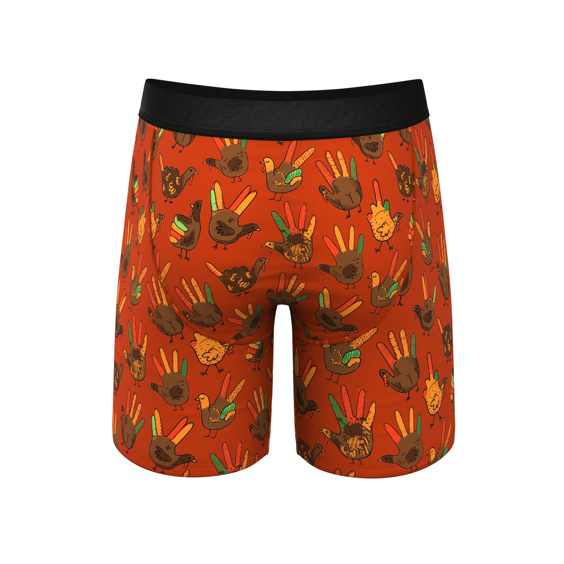  The Party Fowl | Thanksgiving Turkey Long Leg Ball Hammock® Pouch Boxers With Fly