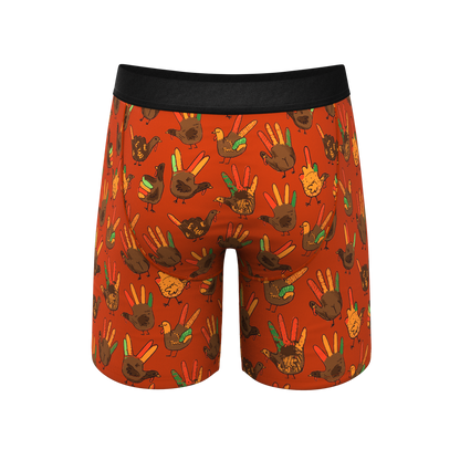  The Party Fowl | Thanksgiving Turkey Long Leg Ball Hammock® Pouch Boxers With Fly