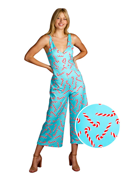  The Peppermint Pimp Canes | Candy Cane Print Christmas Jumpsuit