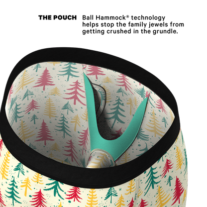  The Pine Tree Playboy | Retro Christmas Trees Long Leg Ball Hammock® Pouch Underwear With Fly