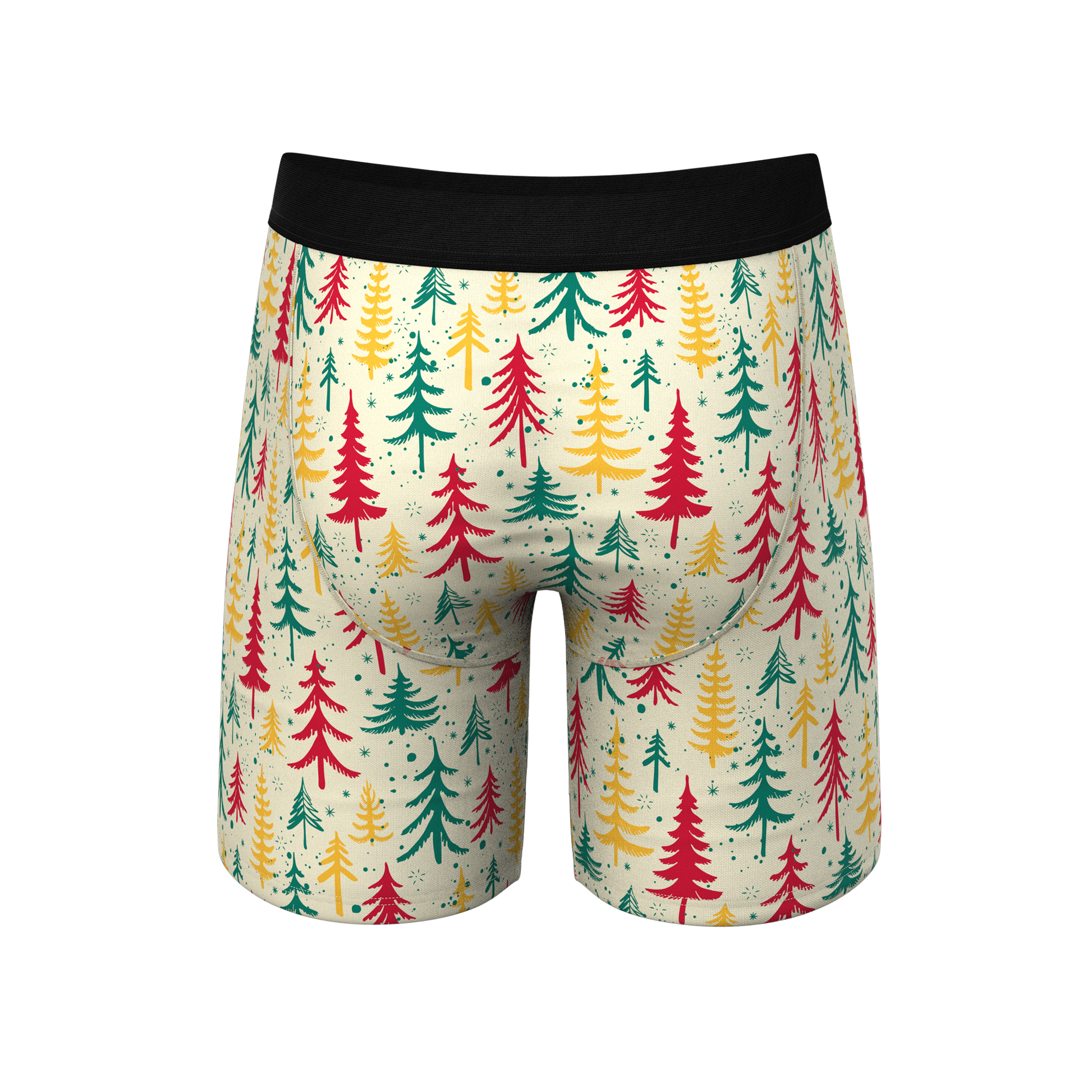  The Pine Tree Playboy | Retro Christmas Trees Long Leg Ball Hammock® Pouch Underwear With Fly