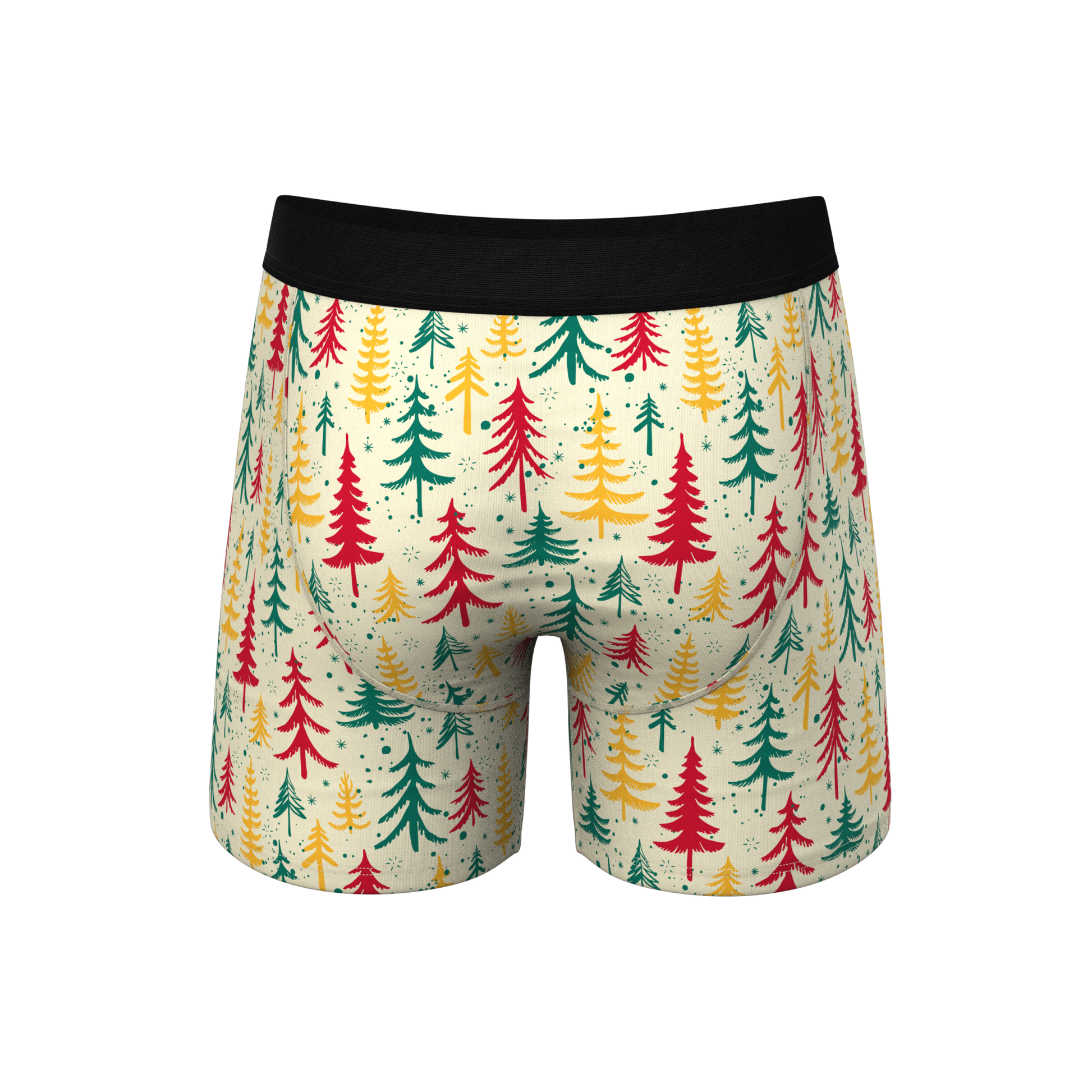  The Pine Tree Playboy | Retro Christmas Trees Ball Hammock® Pouch Underwear With Fly
