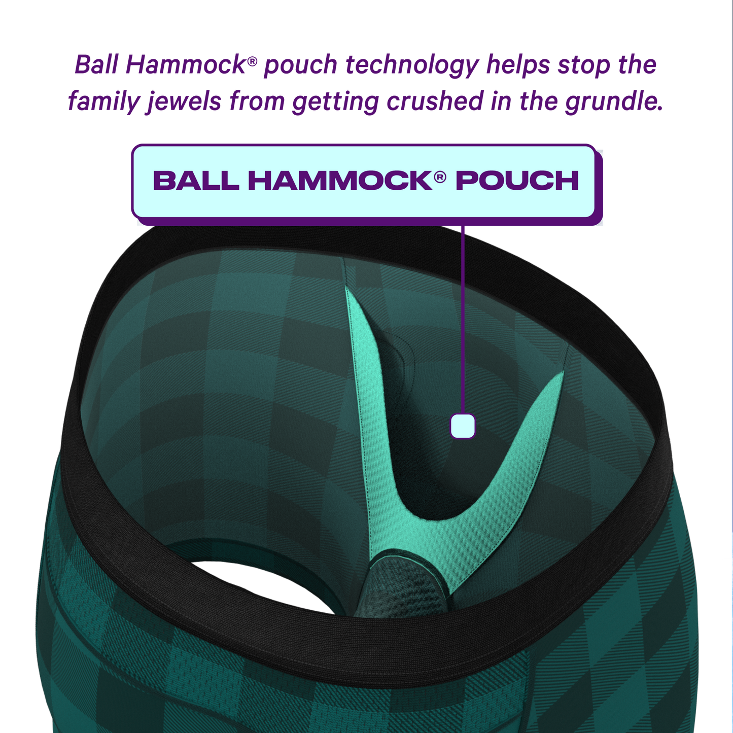 The Plaid And Simple | Green Plaid ParadICE™ Cooling Ball Hammock® Underwear