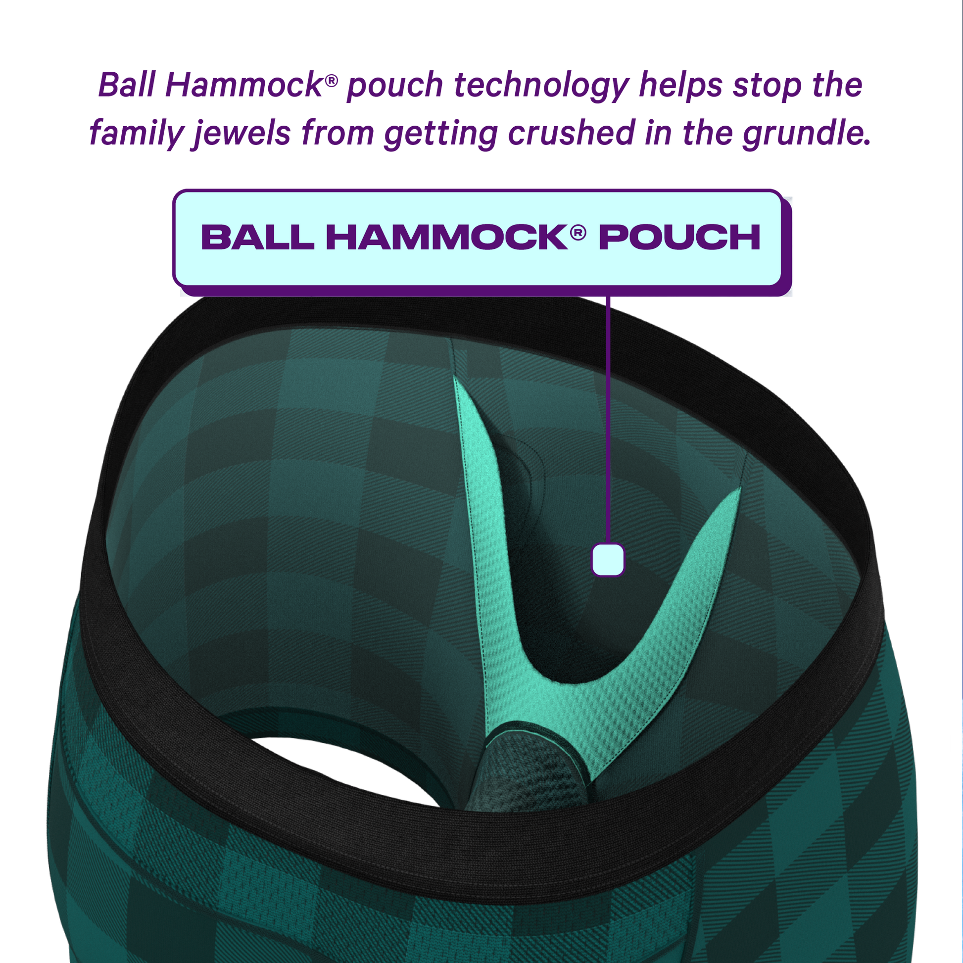  The Plaid And Simple | Green Plaid ParadICE™ Cooling Ball Hammock® Underwear