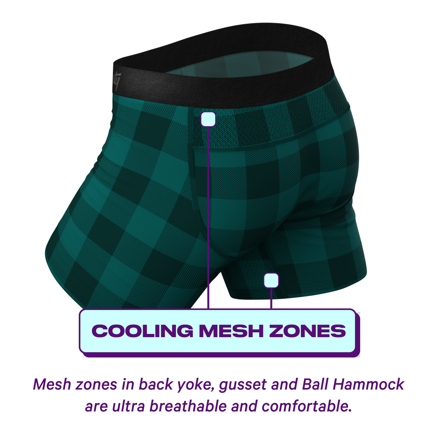  The Plaid And Simple | Green Plaid ParadICE™ Cooling Ball Hammock® Underwear