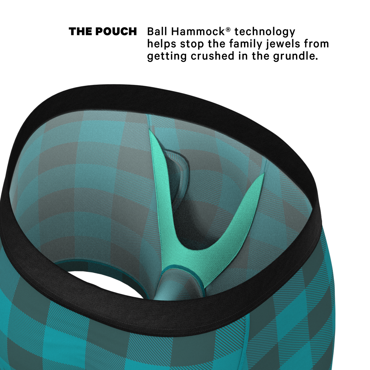  The Plaid And Simple | Green Buffalo Check Ball Hammock® Pouch Underwear With Fly