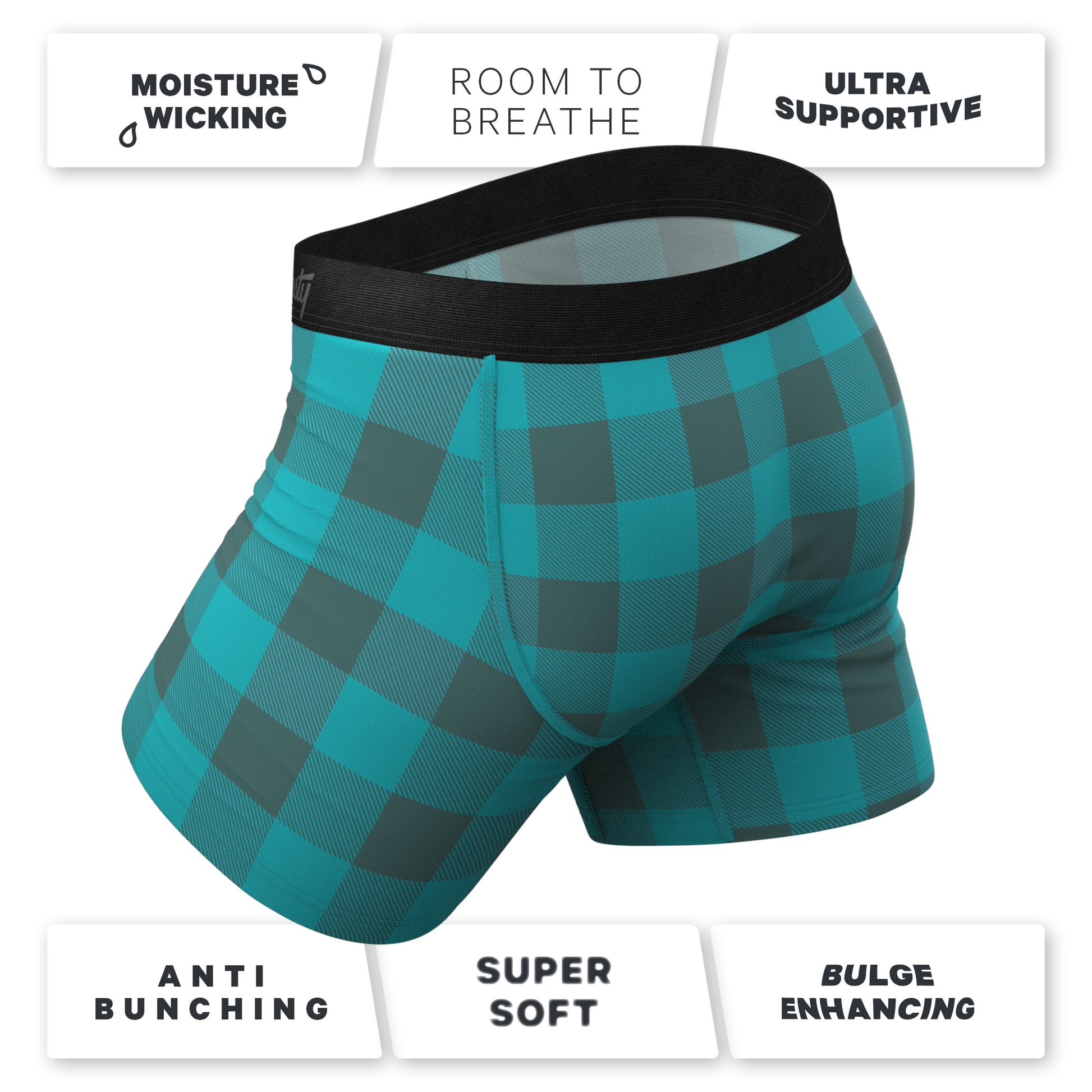  The Plaid And Simple | Green Buffalo Check Ball Hammock® Pouch Underwear With Fly