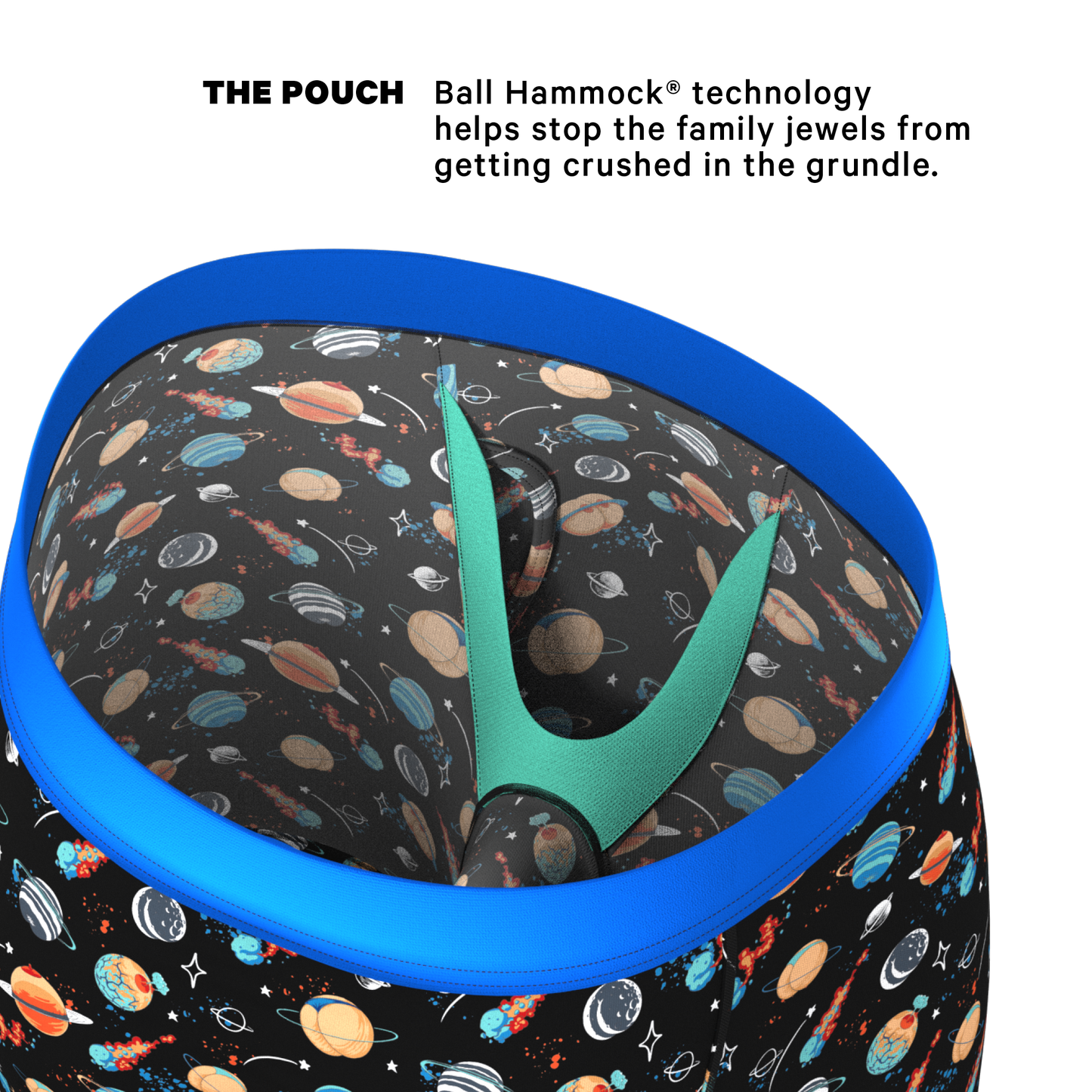  The Personal Space | Outer Space Long Leg Ball Hammock® Pouch Underwear With Fly