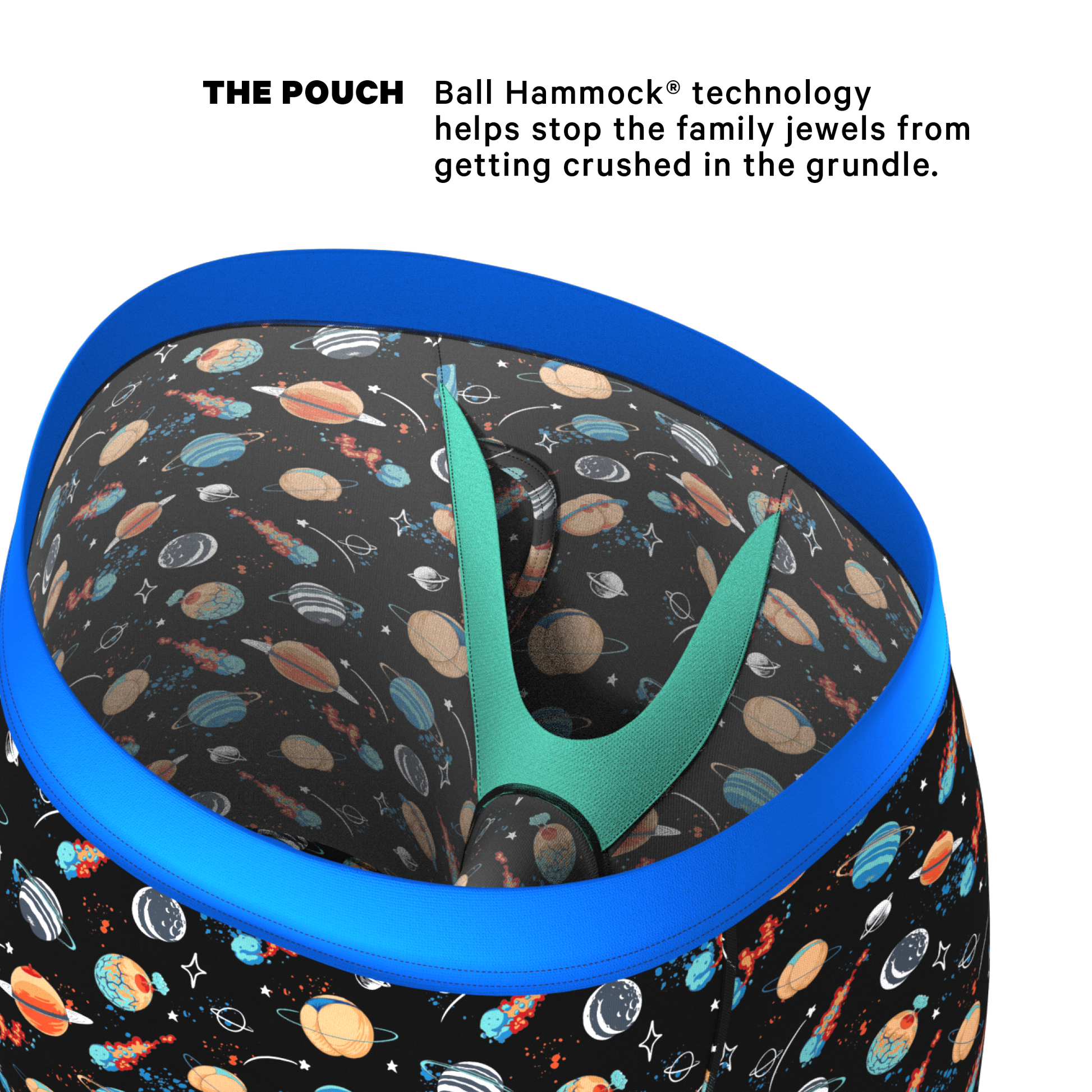  The Personal Space | Outer Space Long Leg Ball Hammock® Pouch Underwear With Fly