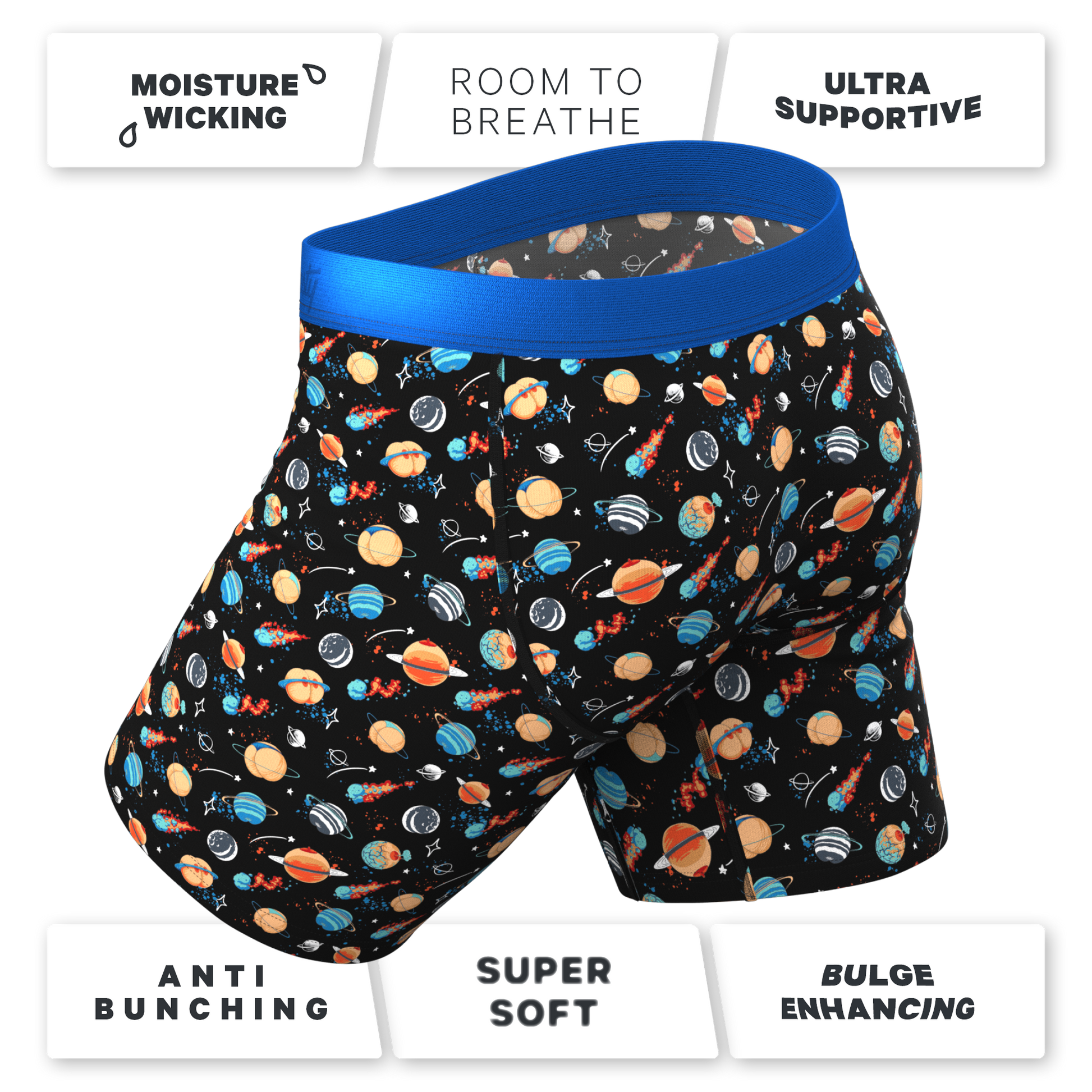  The Personal Space | Outer Space Long Leg Ball Hammock® Pouch Underwear With Fly