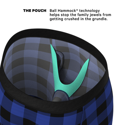  The Precious Plums | Blue Plaid Long Leg Ball Hammock® Pouch Underwear With Fly