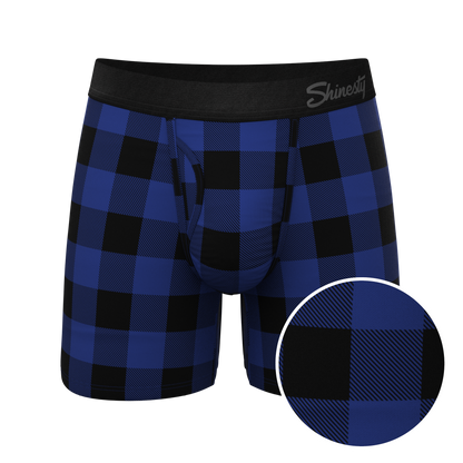  The Precious Plums | Blue Plaid Ball Hammock® Pouch Underwear With Fly