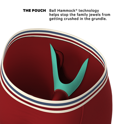  The Ready Or Not | Bright Red Retro Long Leg Ball Hammock® Pouch Underwear With Fly