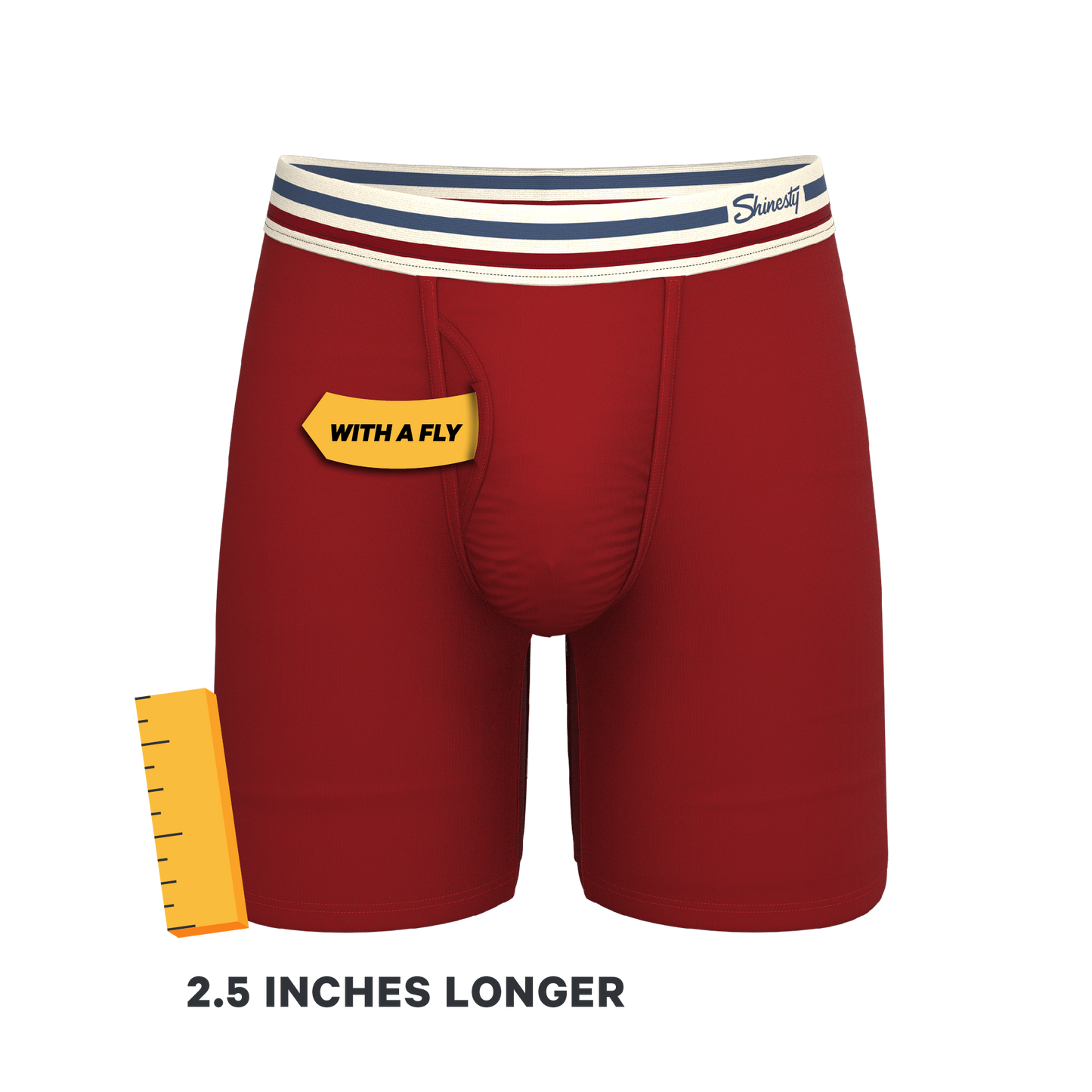  The Ready Or Not | Bright Red Retro Long Leg Ball Hammock® Pouch Underwear With Fly