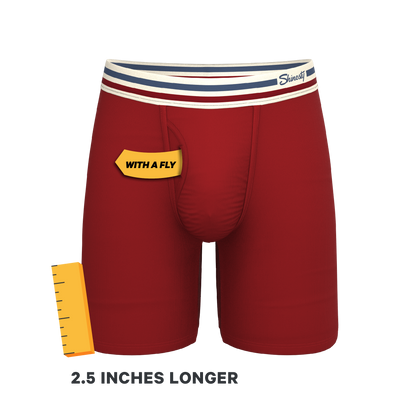  The Ready Or Not | Bright Red Retro Long Leg Ball Hammock® Pouch Underwear With Fly