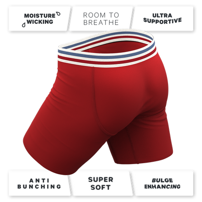  The Ready Or Not | Bright Red Retro Long Leg Ball Hammock® Pouch Underwear With Fly